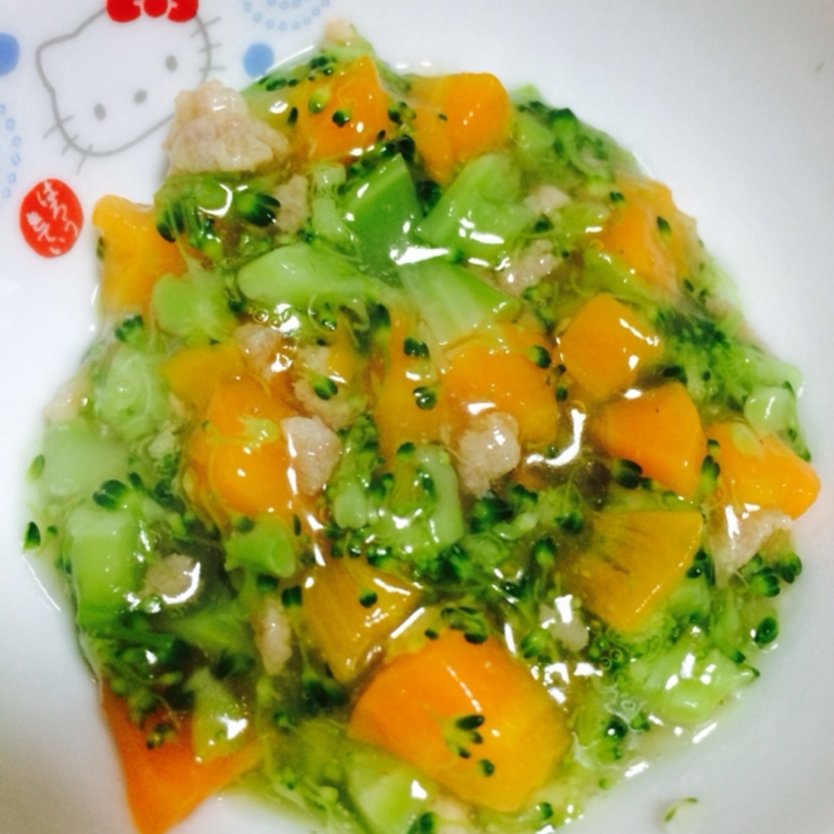 離乳食 後期 ブロッコリーと挽肉の出汁くず煮 レシピ 作り方 By Eerrii5039 楽天レシピ